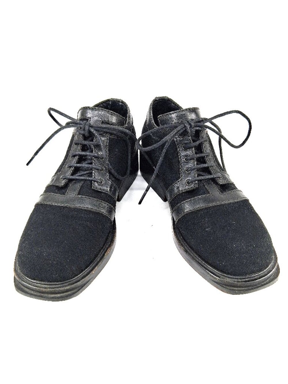 Dirk Bikkembergs Leather Wool Chunky Derby Shoes Black Lace Up Italy Women’s 7 - Picture 2 of 11